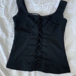 Corset like black tank top
